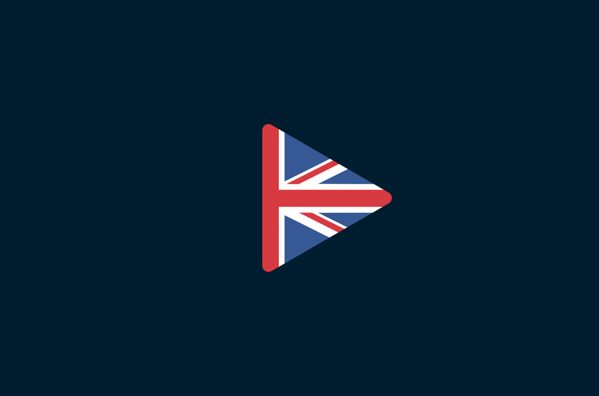 Play symbol with Union Jack.