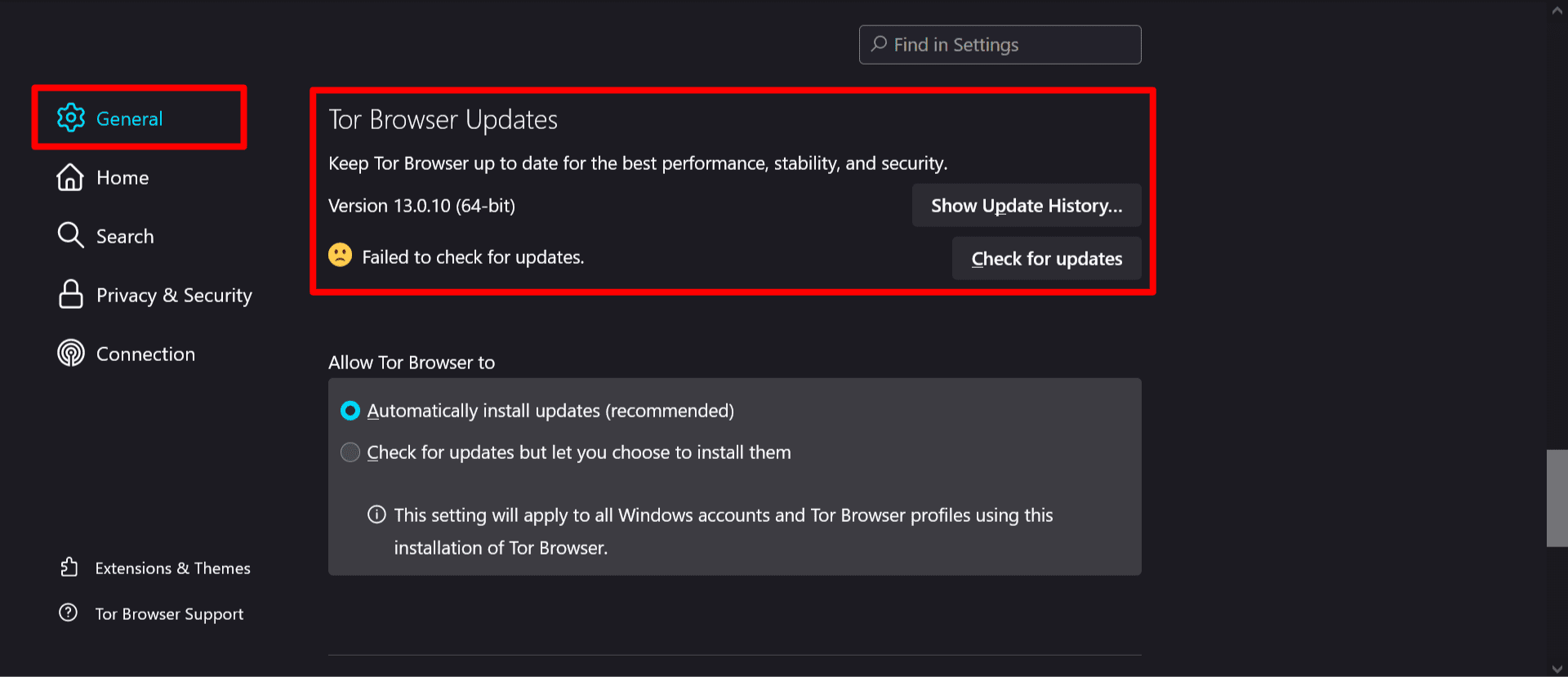 Tor browser bridge settings: “Overview of Tor browsers bridge settings.” 