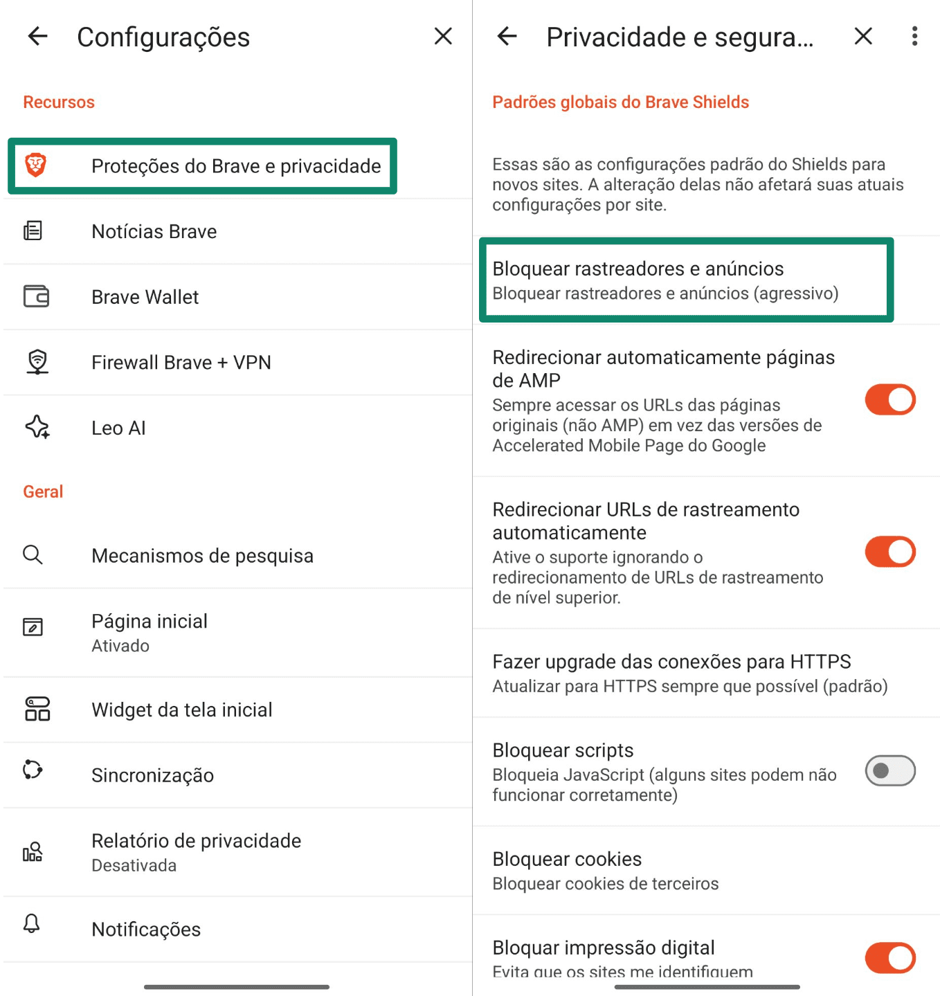 Make Sure Block Trackers Ads Are Turned On Pt