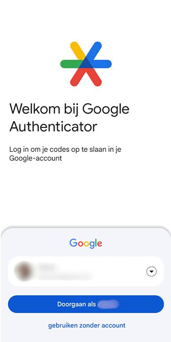 Signing into your Google account using Authenticator.