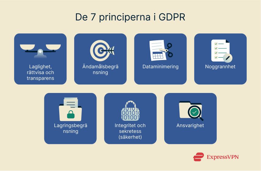 Core principles of the GDPR with a short summary of each.
