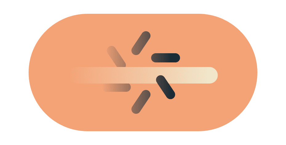 Húzó mozdulat a pufferelés ikonon keresztül, ami a korlátozott internetkapcsolaton való átlépést illusztrálja.