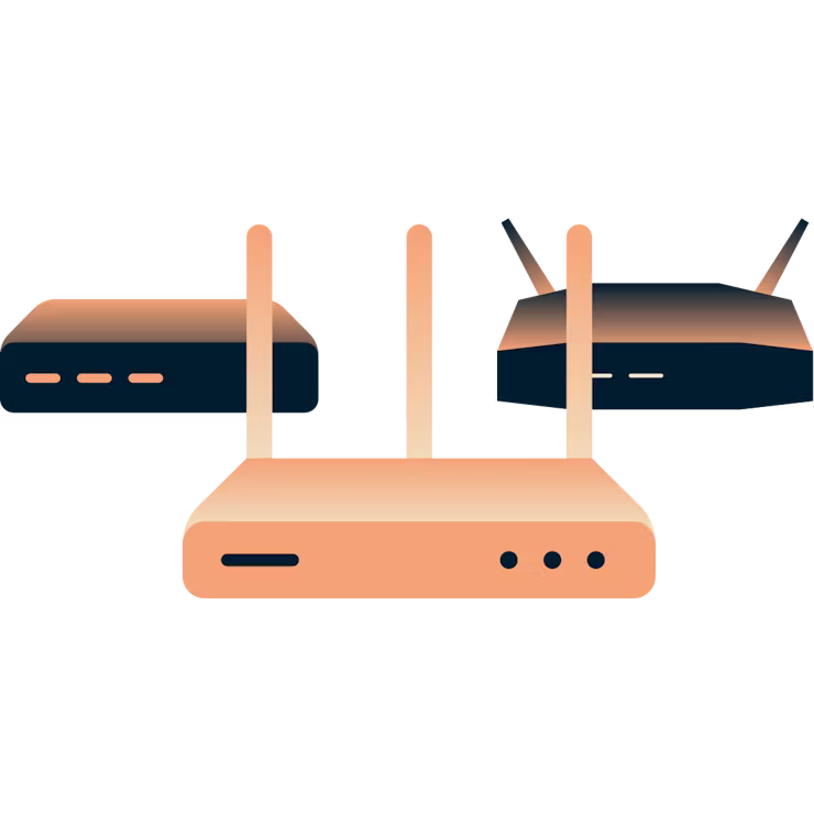 Três routers diferentes.