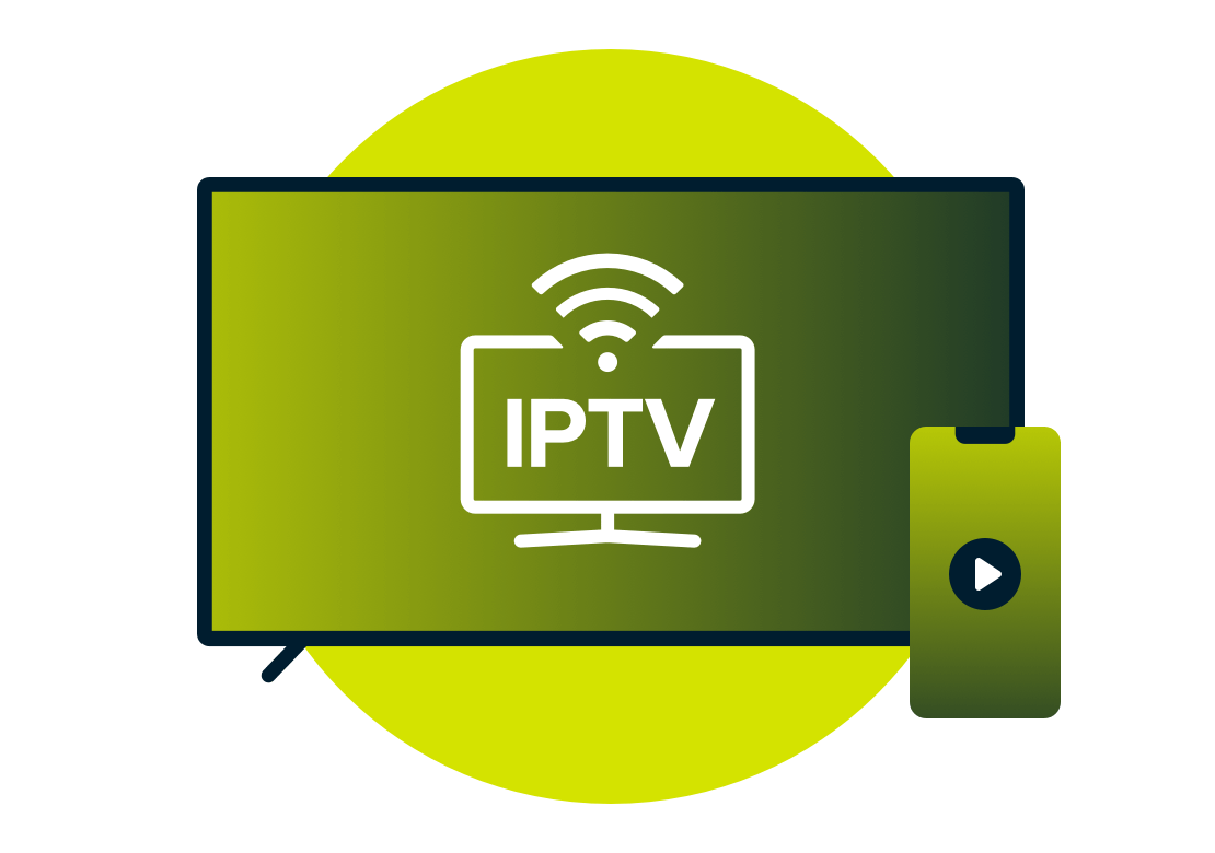 IPTV televisioruudulla.