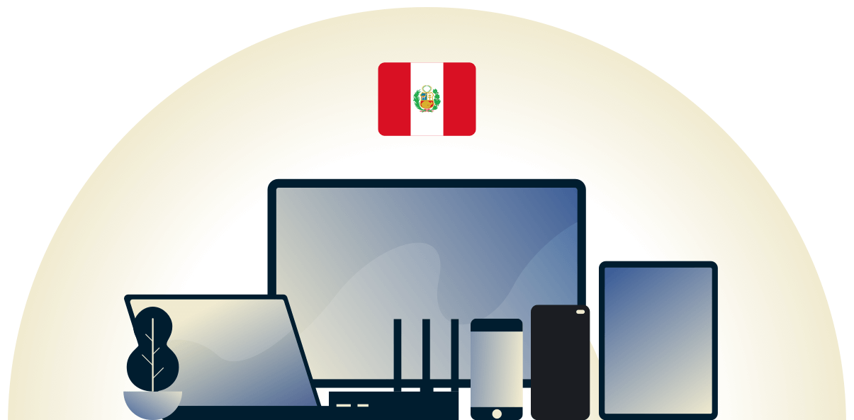 VPN de Perú protegiendo varios dispositivos.