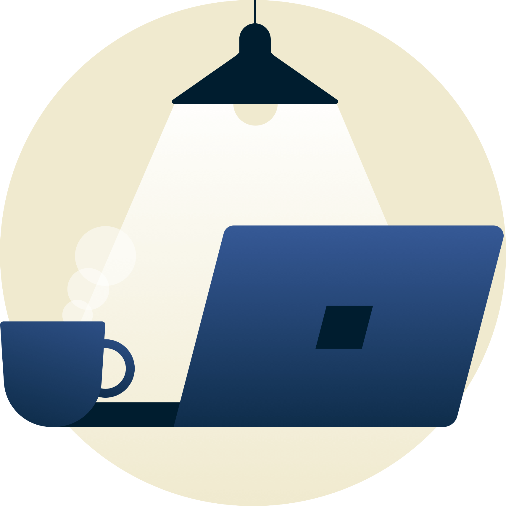 教科書の上にランプを置き、ノートパソコンを背にしています。 