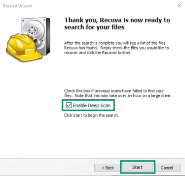 Recuva Deep Scan feature.